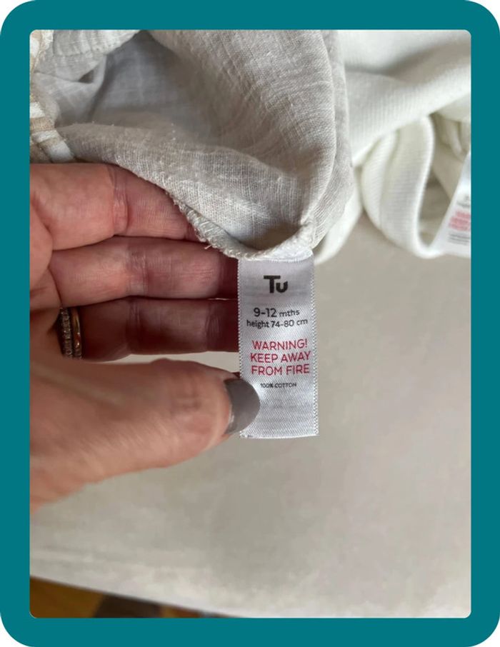 Ensemble salopette gaze de coton vichy et body 12 mois - TU - photo numéro 7