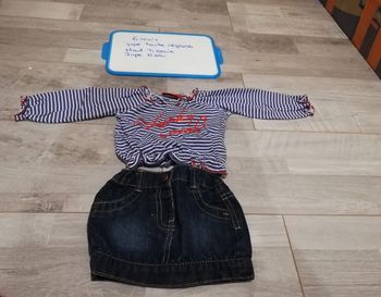 Ensemble top et jupe en jean 6 mois