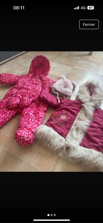 Combinaison de pluie et manteau 6-9 mois