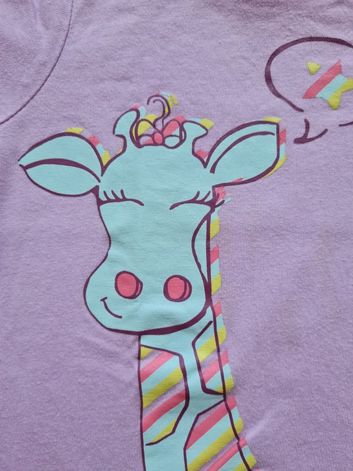 T shirt violet girafe 2 ans vinyl fraise - photo numéro 2