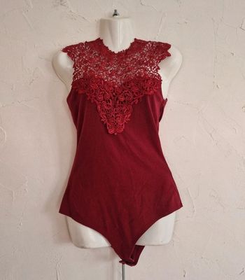 Body bordeaux élégant en dentelle - Orselli - Taille S