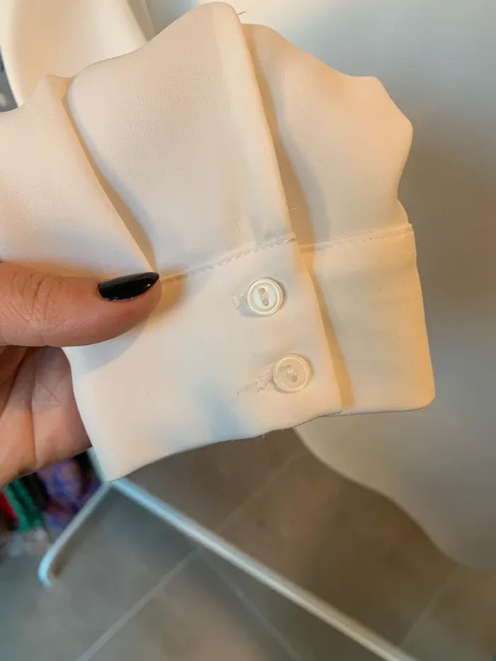 Blouse manche longue Zara blanche taille S - photo numéro 5