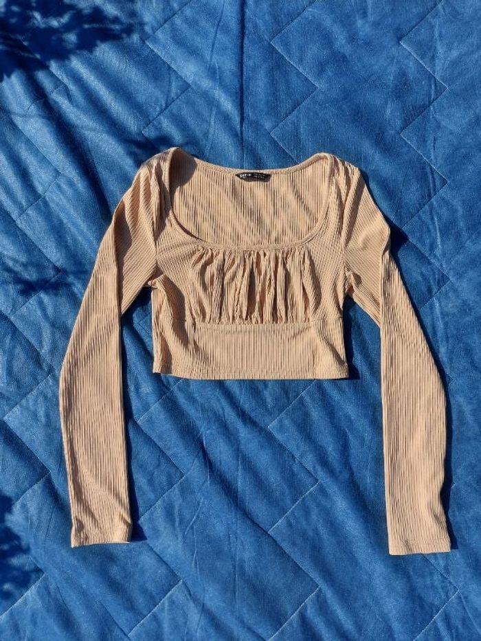 Top court manche longue beige Shein