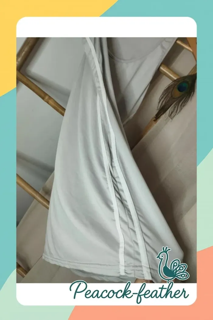 Robe moulante grise bandes blanches 40 - photo numéro 5