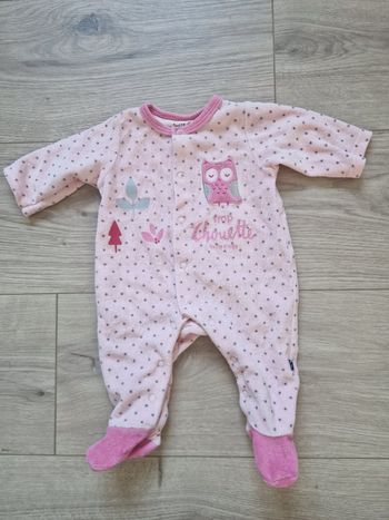 Pyjama en velours 1 mois Sucre d'Orge