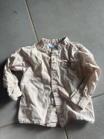 Chemise beige rayé blanc