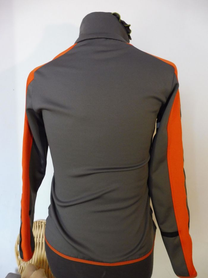 Veste ski midlayer femme haut de gamme taupe, orange et noire Henri Duvillard Taille 36 - photo numéro 4
