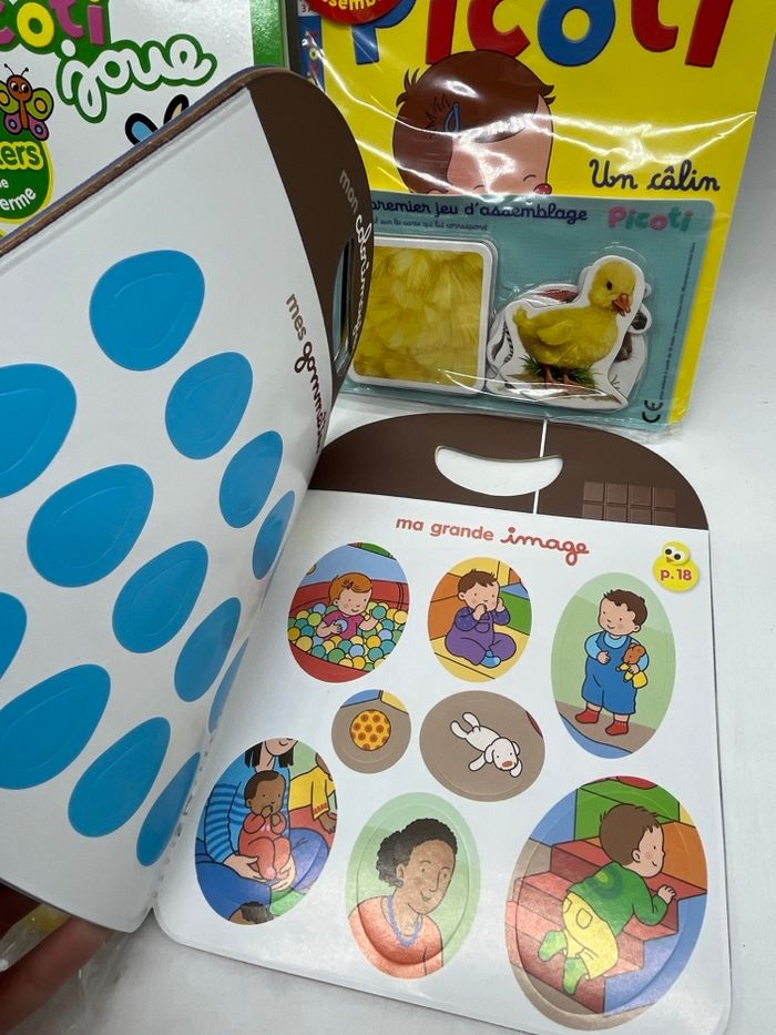 Lot de 4 livres d'activité Magazines Picoti Je joue Gommette Neuf - photo numéro 2