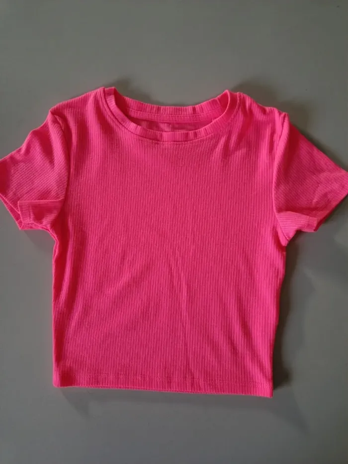 Crop top rose fluo t. XXS/32 - photo numéro 3