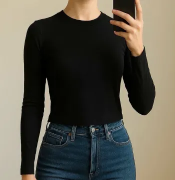 T-shirt manche longue Pimkie noir