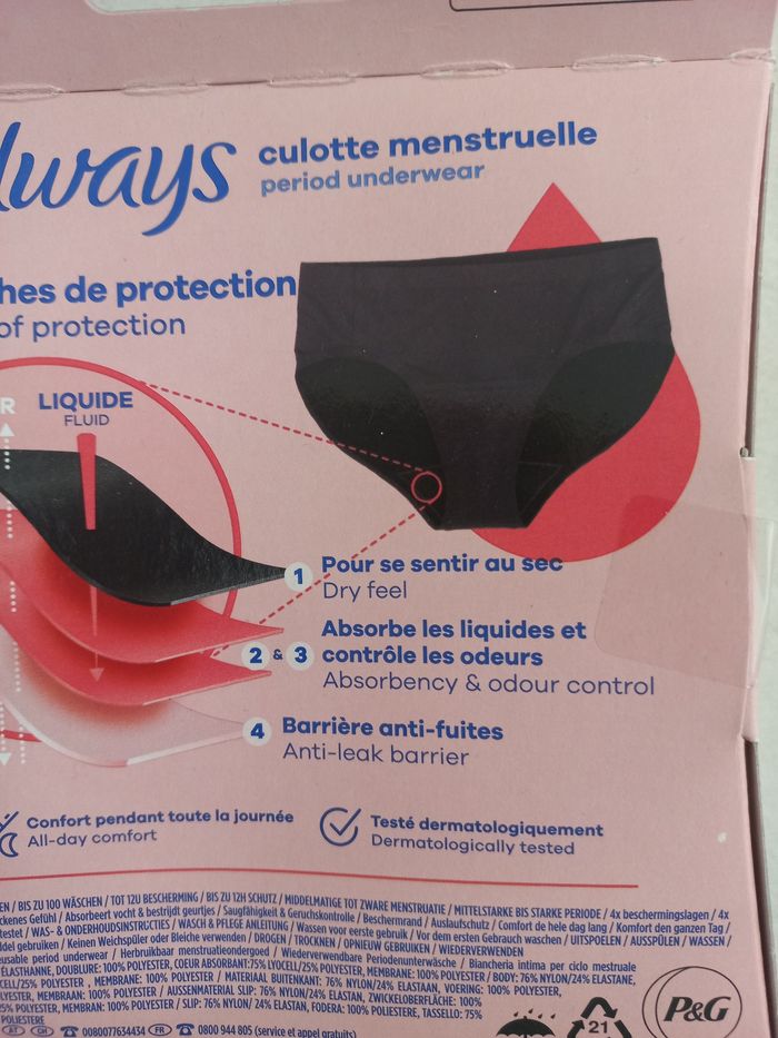 Always culotte menstruelle lavable T M - Neuve - photo numéro 5