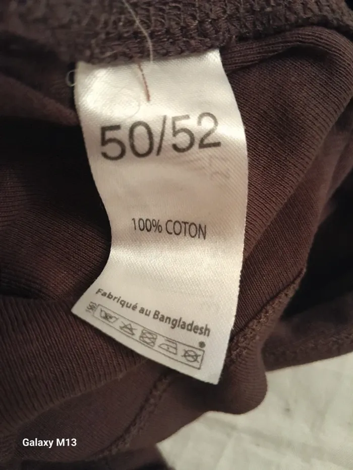 Tee shirt à manches mi longues femme marron taille 50/52 - photo numéro 4