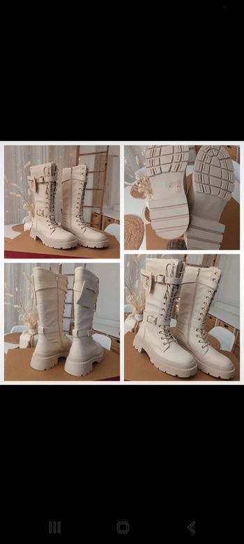 Jolie paire de bottes beige avec zip pointure 39 neuves avec étiquettes 🏷