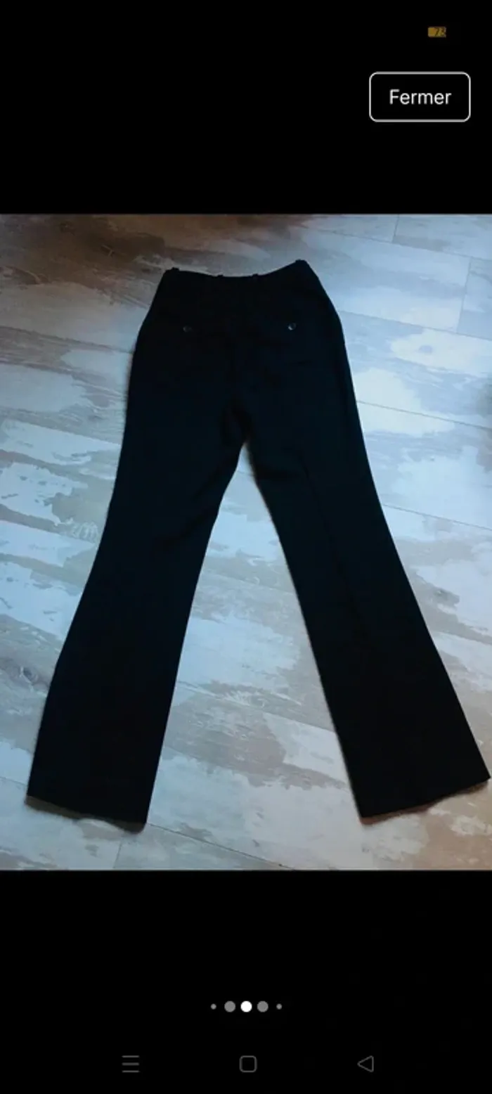 Pantalon de costume / à pli noir flare - photo numéro 5