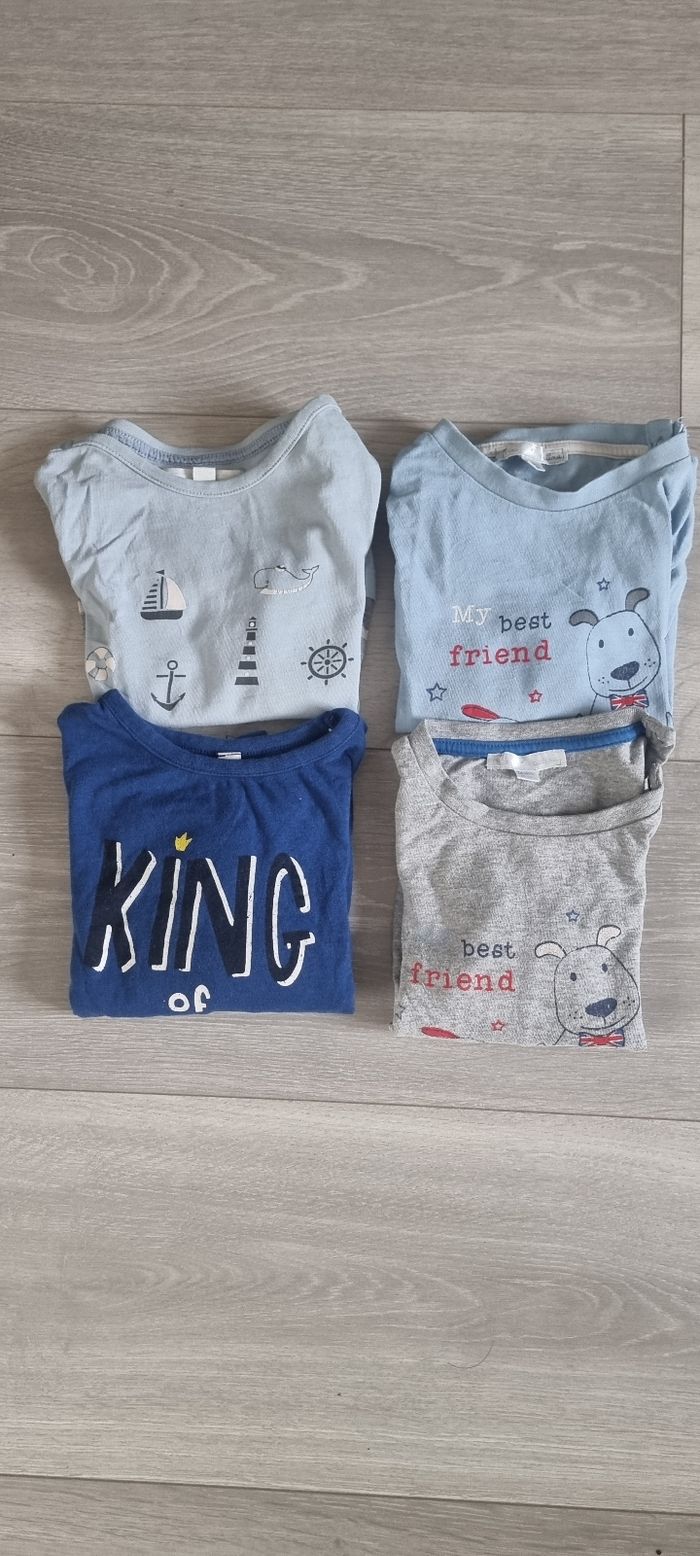 lot de 4 t shirt à manche longue