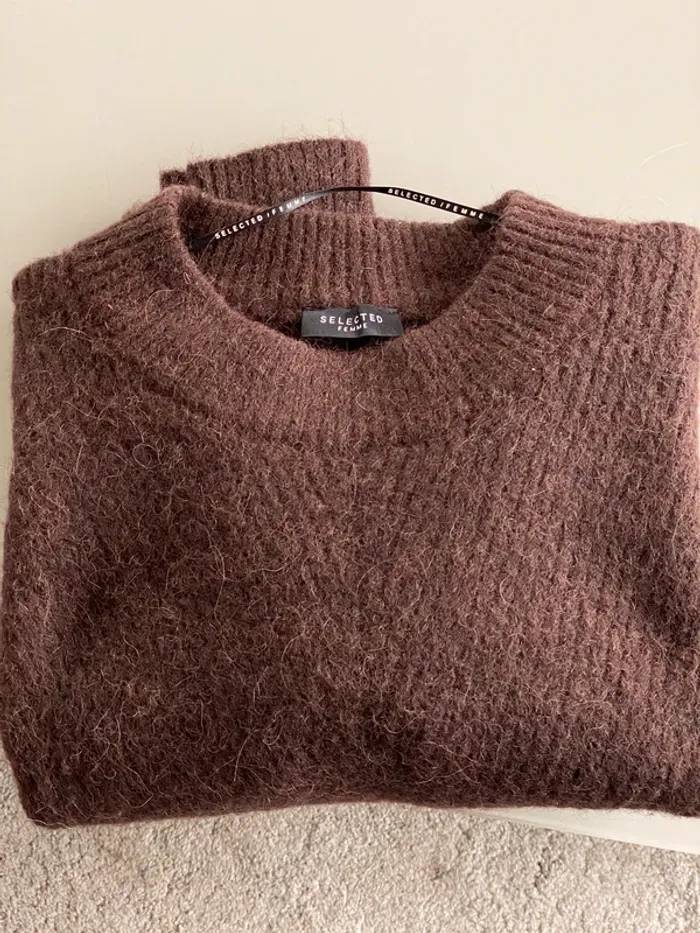 Pull marron taille unique