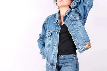 "Beau blouson vintage 80-90's en denim (coton brut #240429)