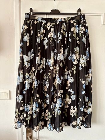 Jupe longue taille haute fleurie plissée noir taille L H&M
