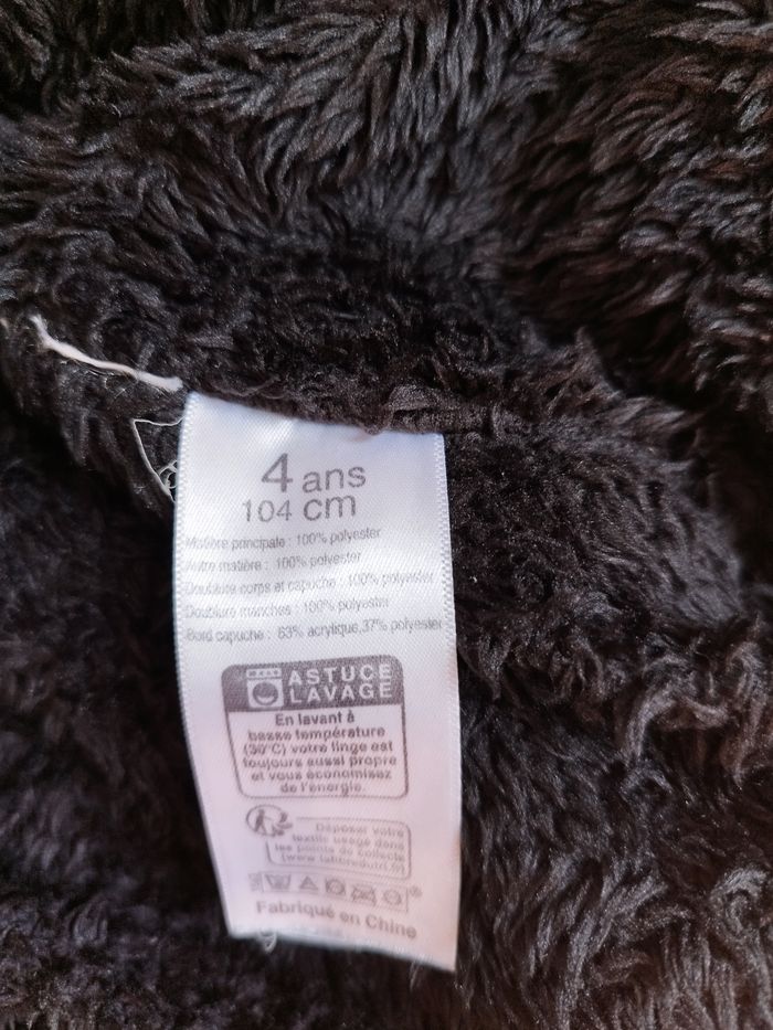 Manteau chaud type doudoune  pour hiver garçon 4 ans noir gris - photo numéro 4