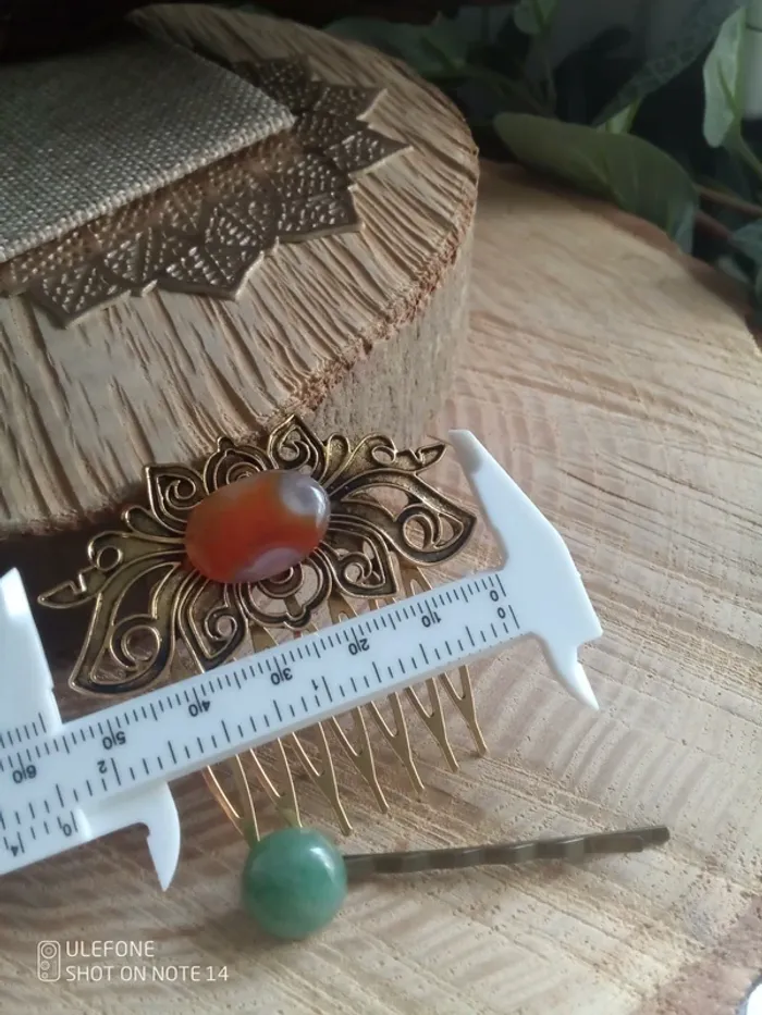 Lot barrettes en pierres naturelles - photo numéro 2