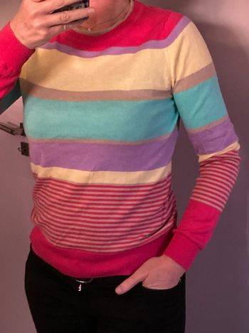 Pull coloré printemps rayures
