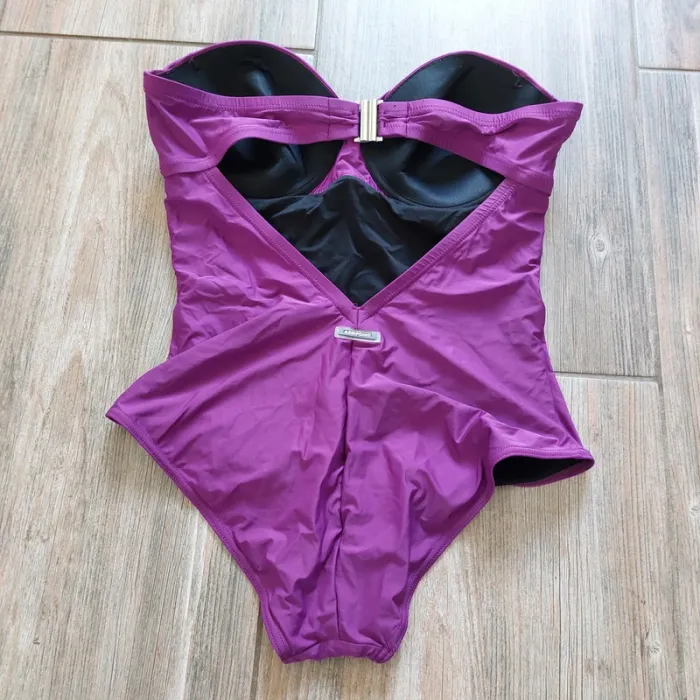 Maillot de bain 1 pièce Red point violet rembourré en haut taille 44 - photo numéro 2