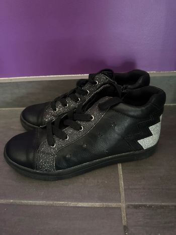 Baskets noir et argenté pailletée