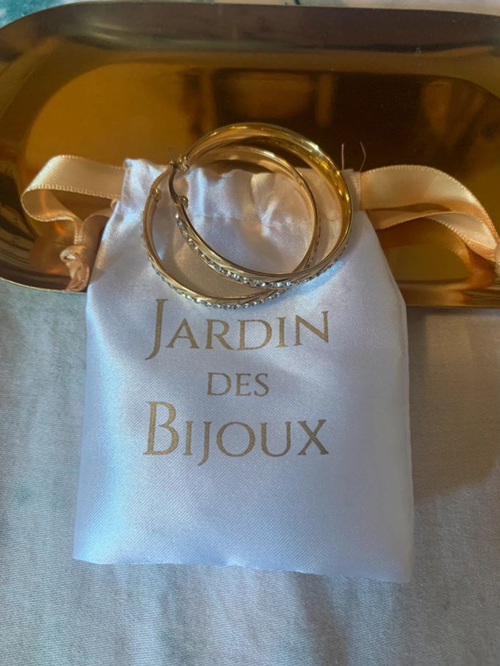 Créoles dorée avec zircons - photo numéro 5