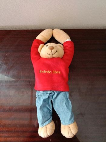 Peluche de poignée de porte vintage ourson