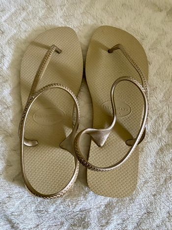 Havaianas Flash dorées T39/40 excellent état sandales tongs été femme