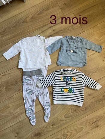 Ensemble 3 mois motif ours /baleine