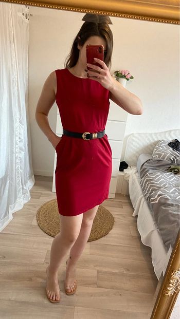 Robe chic droite vintage bordeaux