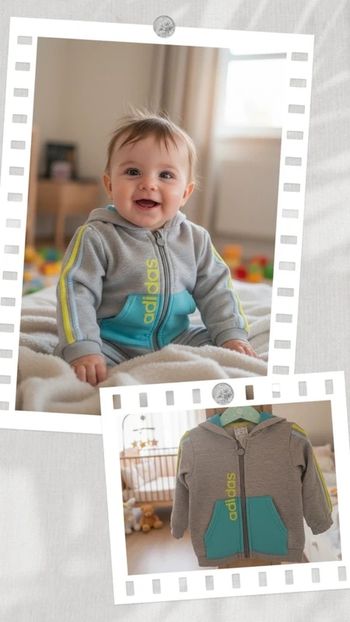 Gilet zippé adidas 6/9 mois