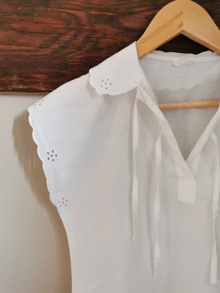 Blouse dentelle anglaise nœuds - photo numéro 4
