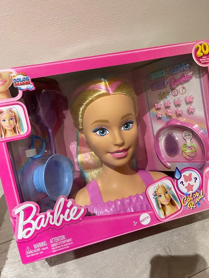 Tête à coiffer barbie blonde neuve - photo numéro 4