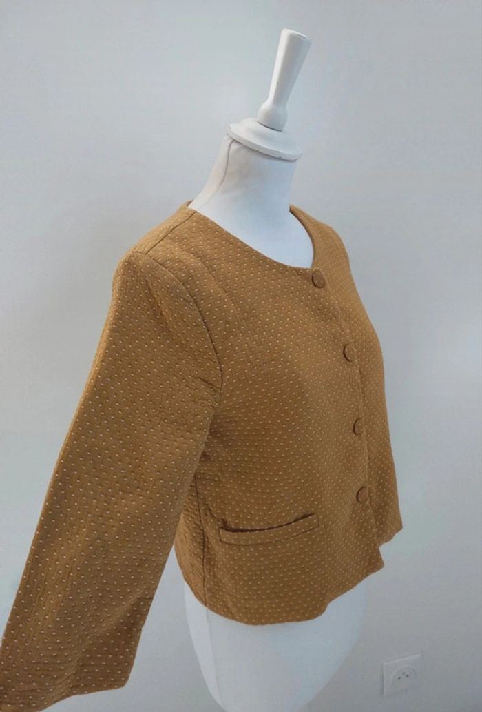 Veste chemise en coton moutarde Charlior taille S - photo numéro 3