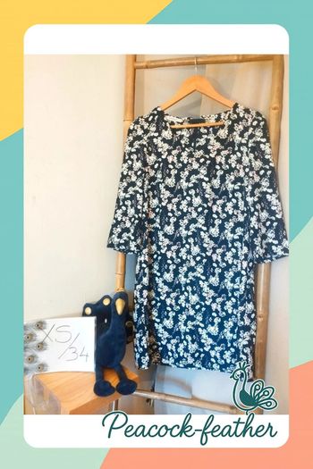 Robe Promod 34 bleue fleurie
