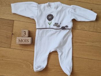 Pyjama carré blanc 3mois
