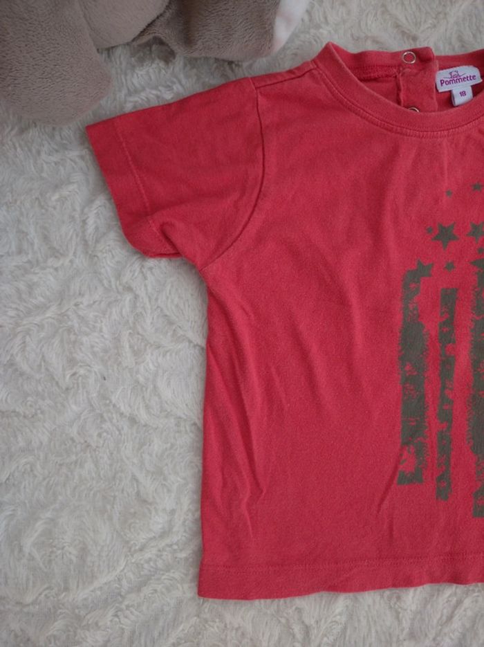 Tee shirt chemise manches courtes Garçon 18 mois Pommette 100% coton - photo numéro 3