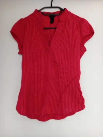 Chemisier rouge manches courtes H&M
