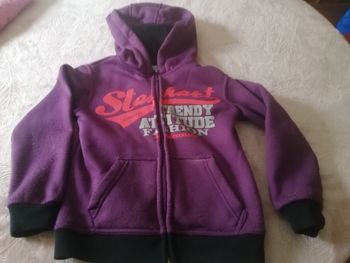 Gilet épais fille violet taille 6 ans