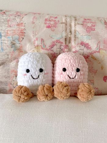 Duo de peluche chamallow jellycat en crochet