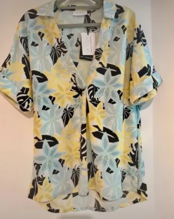 Chemisier fluide à fleurs pastel LA City – Taille 36 – Neuf avec étiquette 🌸