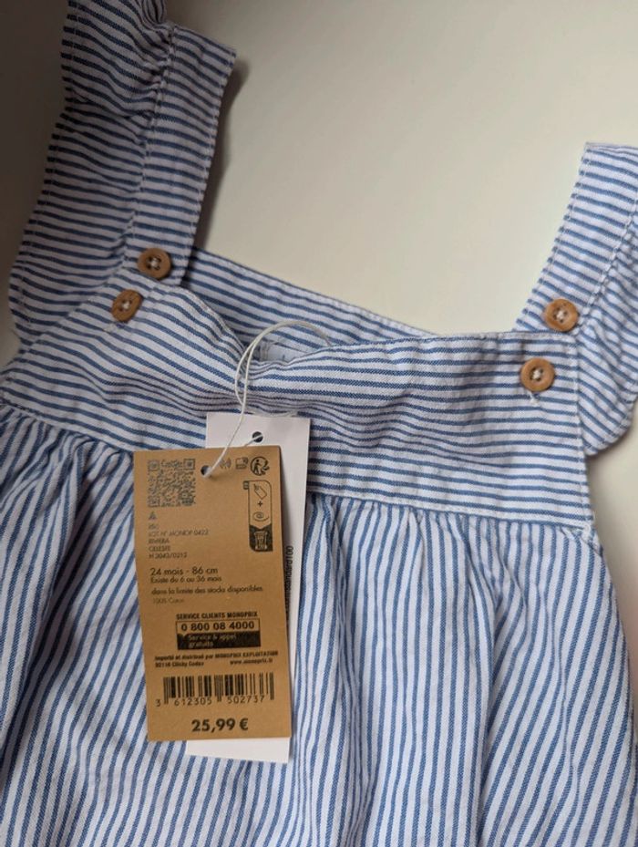 Jolie robe à rayures 24 mois + bloomer - photo numéro 2