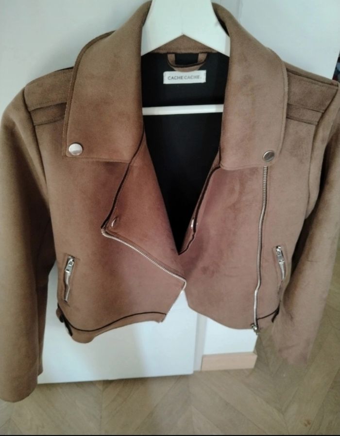 Veste perfecto beige daim