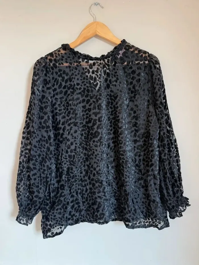Blouse léopard noir