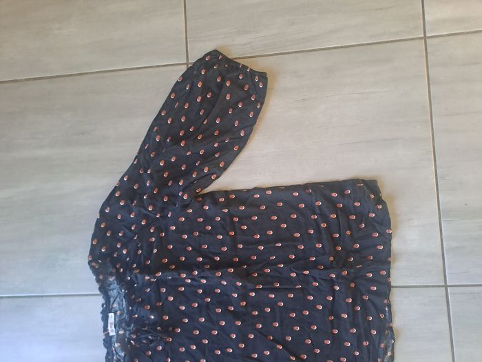 Blouse fluide noir à pois Gemo Taille 44 - photo numéro 4