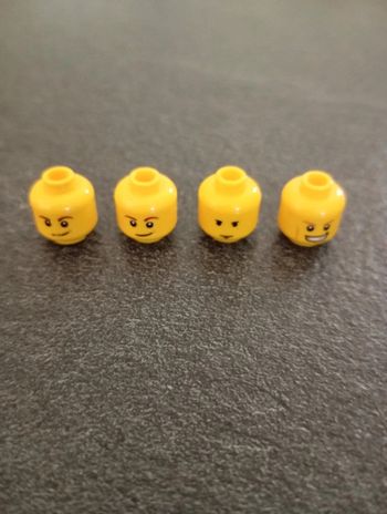 4 têtes figurines lego