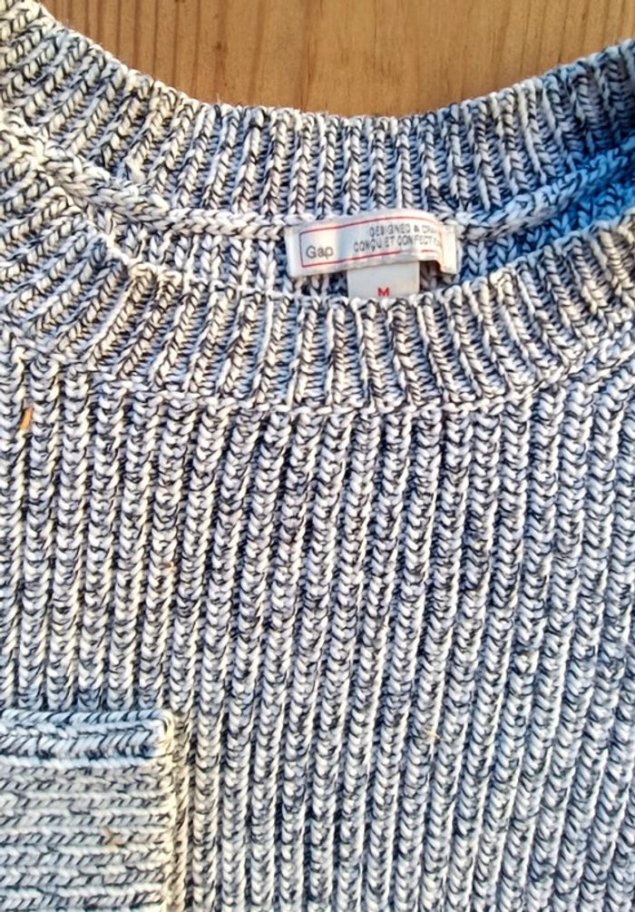Pull femme Gap - chiné marine et blanc - taille M - photo numéro 2