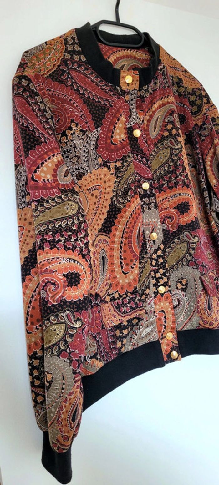 Magnifique Veste-Chemise laine Bomber fin-Vintage Oversize - photo numéro 6